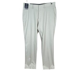 NEW J.M. Haggar Premium Dress Pant Straight Fit Mens‎ 34x30 Beige Stretch